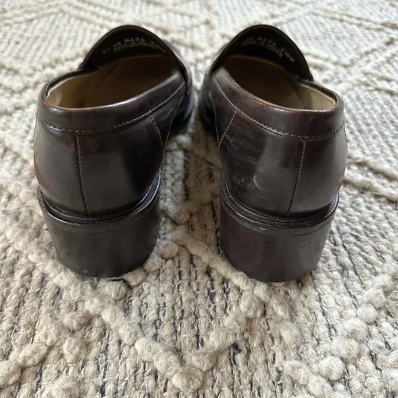 G.H. Bass & Co. Stacked Heel Brown Loafers - Picture 4 of 10